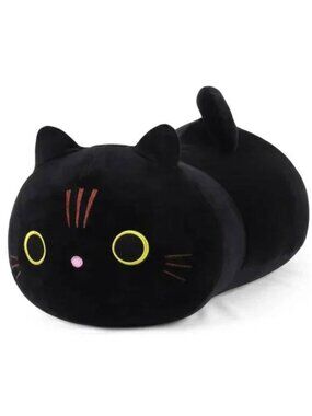 Kawaii Black Cat Plush Toy 8" Cute Squishy Stuffed Animal NWOT